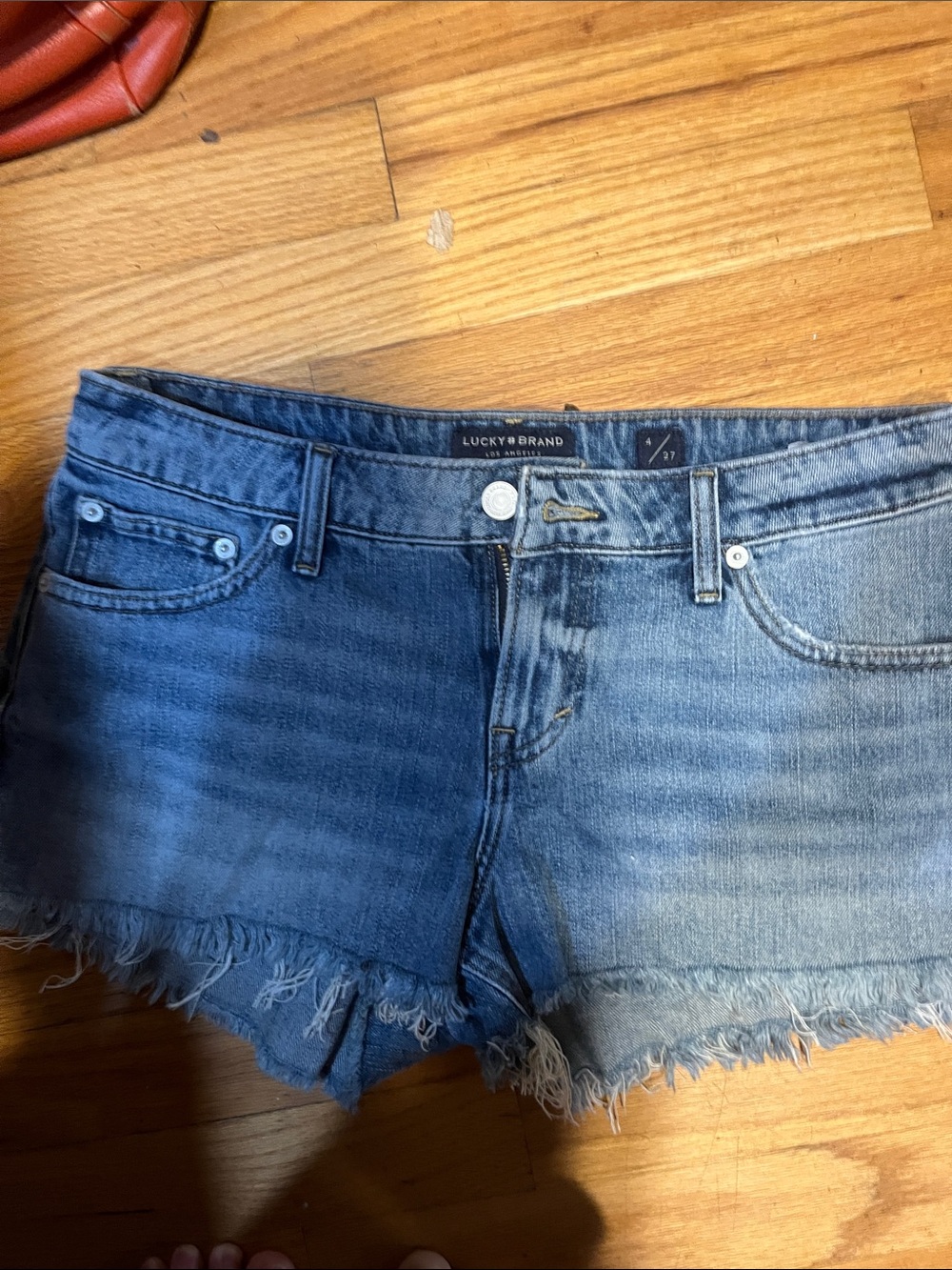 Lucky Brand Faded Blue Denim Frayed Hem Shorts